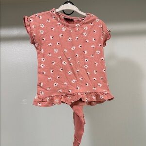 Adorable Daisy Print Kids Tee - Coral
